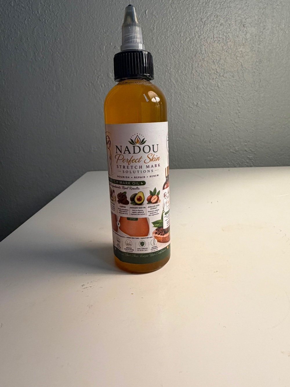 Nadou Perfect Skin Stretch Mark Oil - Amber Brown Nourishing Mask